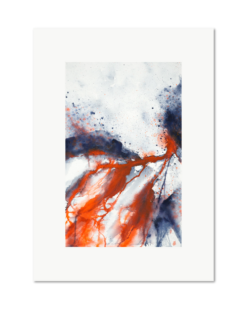 River of Death - watercolour semi-abstract landscape by Haidi Hildemore. A2 limited edition print on Hahnemühle German Etching, unframed with a white border.